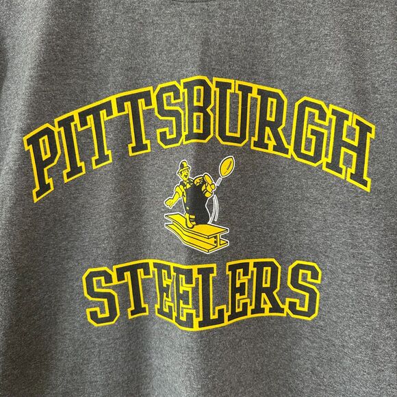 STEELERS Pittsburgh NFL Team Apparel Vintage Retro Design T-Shirt Gray Large L - Picture 3 of 6